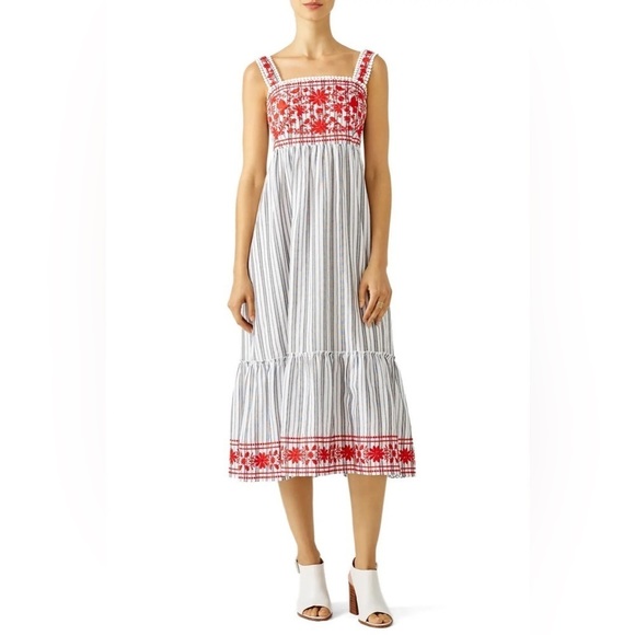 kate spade Dresses & Skirts - Kate Spade Broome Street Stripe Embroidered Maxi Dress